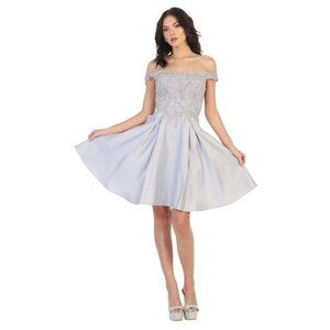 Silver Dama Dresses for Quinceañera Style By May Queen MQ1766